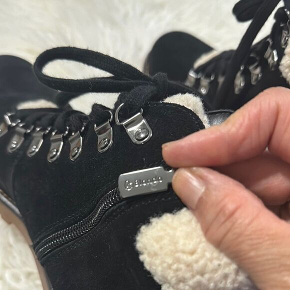 Blondo Waterproof Women's Black Suede Boots with Shearling Lining - Picture 10 of 11